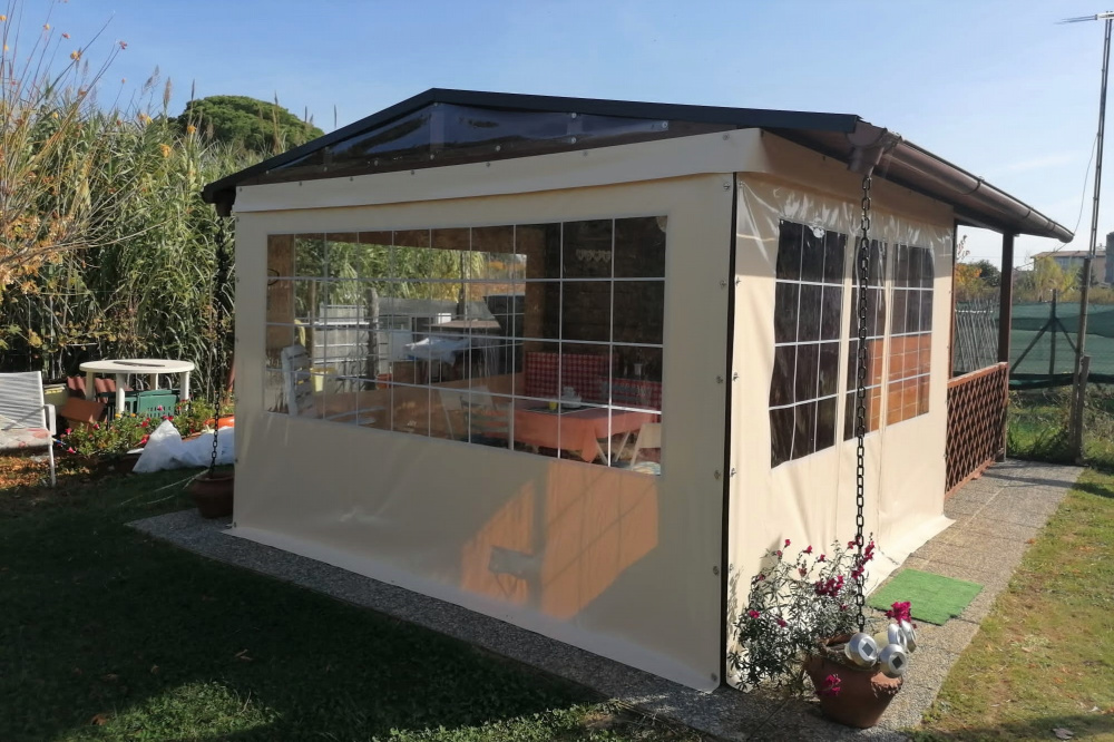 copertura laterale gazebo in legno