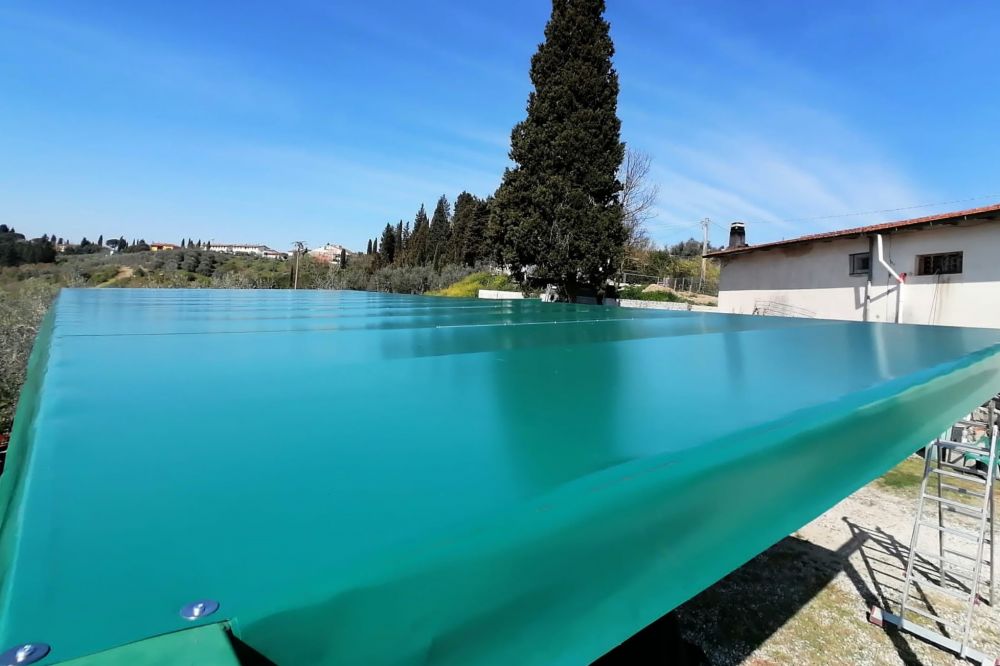 copertura superiore struttura in ferro