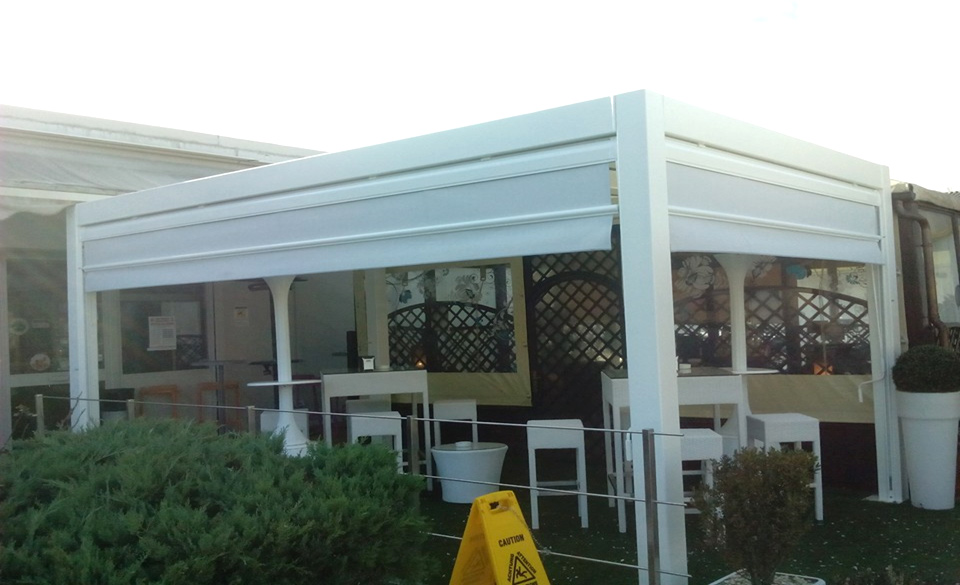 flat gazebo chiusura laterale